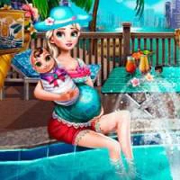 Pregnant Eliza Pool Fun